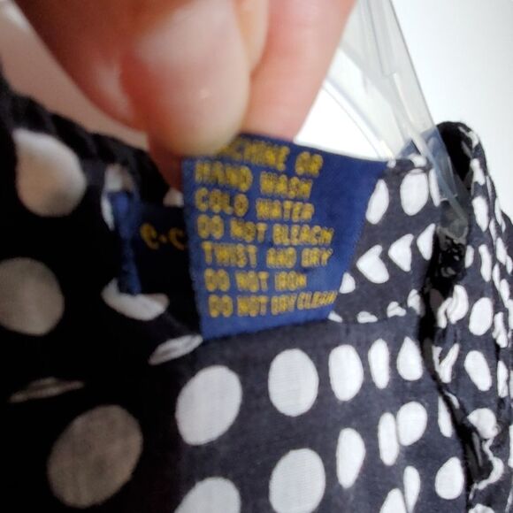 2X Ecologie COTTON POLKA DOT LIGHTWEIGHT Black white button front SHIRT 2 X XXL - Picture 9 of 9